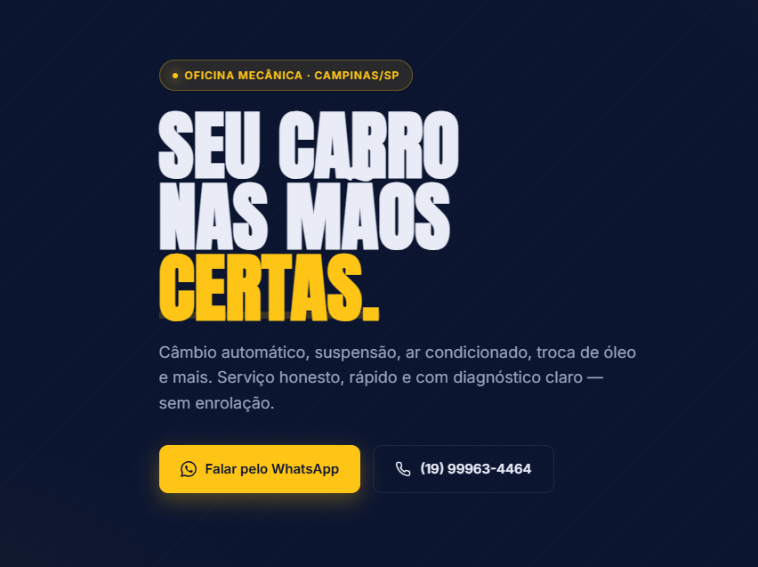 Site da oficina mecânica StopCar Campinas